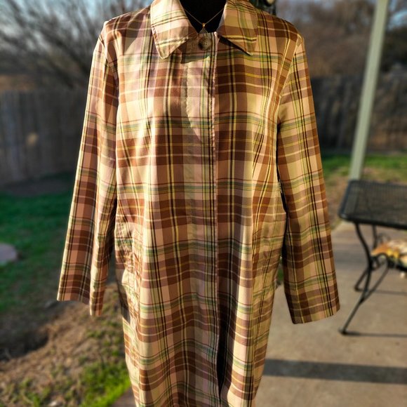 GAP Women's Plaid Multicoo rain coat jacket - Picture 1 of 9
